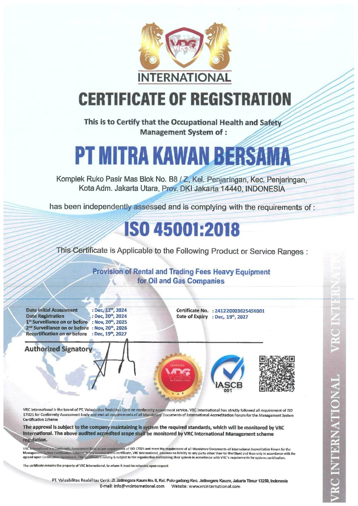 Sertifikasi ISO 45001:2018